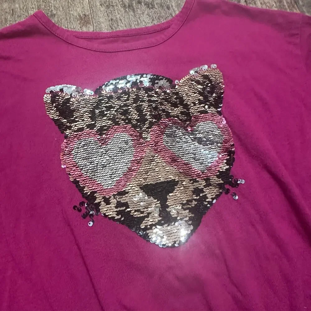 Girls Sequin T-Shirt sz 7-8